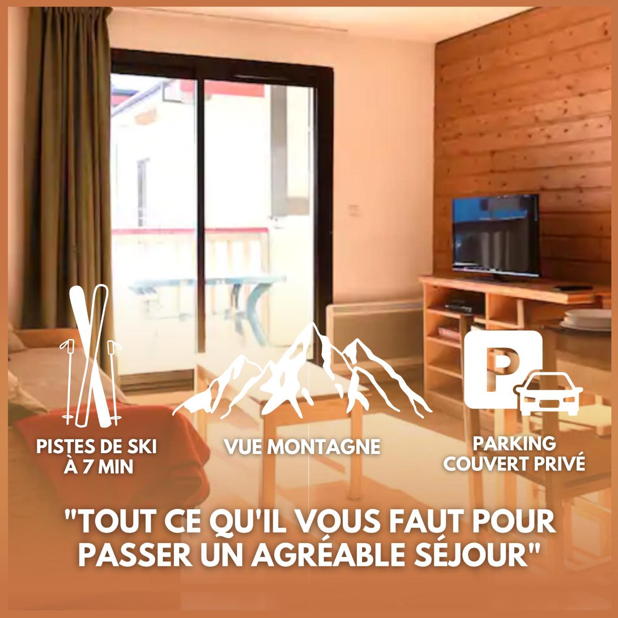 Charmant T3 Avec Vue Montagne Et Parking Privatif Font-Romeu-Odeillo-Via Bagian luar foto
